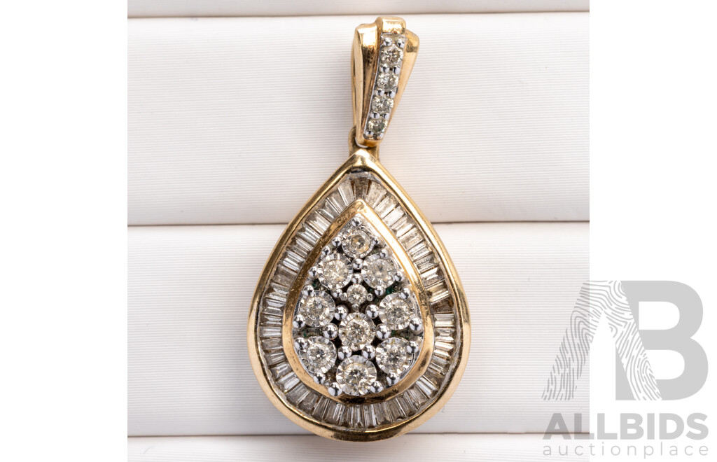 Angus & Coote Diamond Cluster Pendant, Est TDW 0.50ct, 27mm, 3.02 Grams