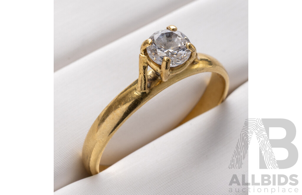 18ct Diamond Solitaire Engagement Ring, TDW 0.45ct, Size O, 2.91 Grams