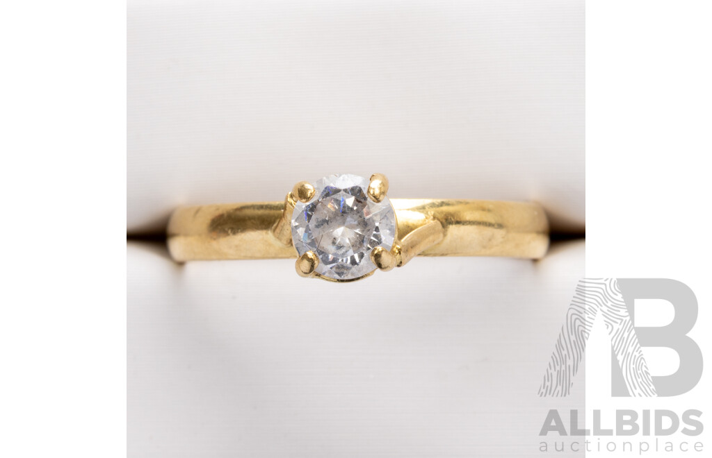 18ct Diamond Solitaire Engagement Ring, TDW 0.45ct, Size O, 2.91 Grams