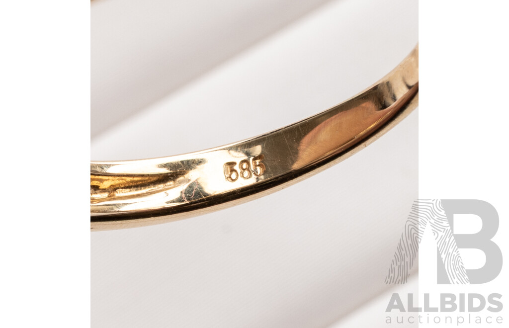 14ct Diamond & Sapphire Band Ring, TDW 0.10ct, Size N, 1.61 Grams