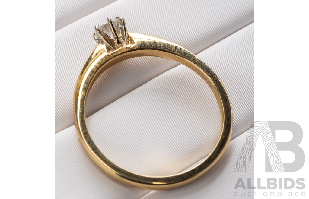 18ct Diamond Solitaire Engagement Ring, TDW 0.25ct, Size Q, 3.29 Grams