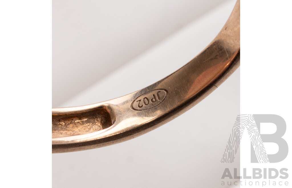 9ct Diamond Set Art Deco Style Band Ring, Est TDW 0.05ct, Size Q, 2.26 Grams