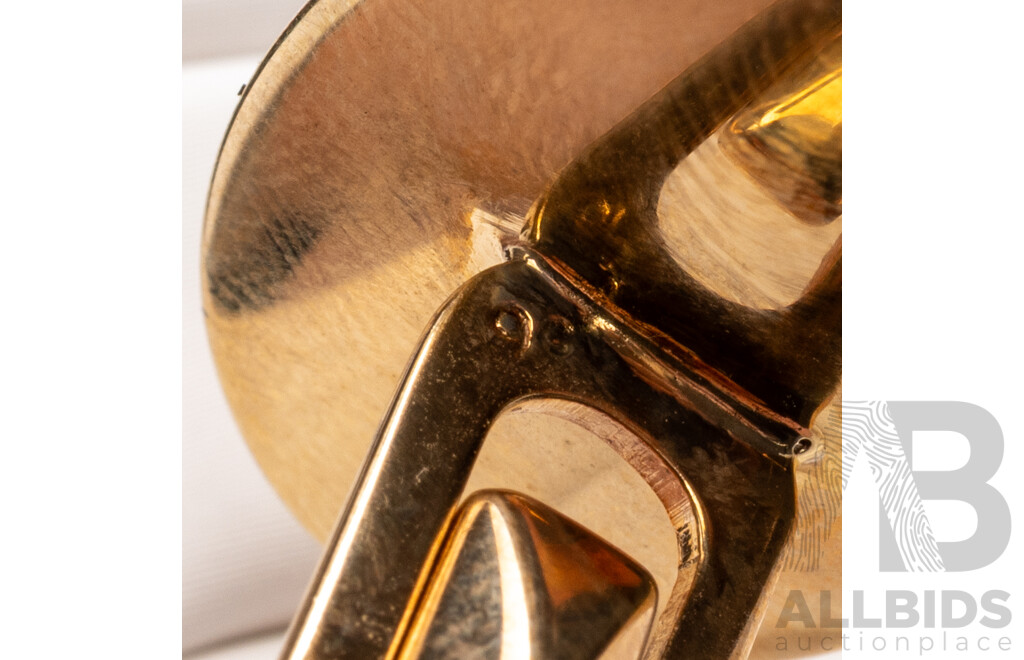 9ct Vintage Opal Cuff Links, 28mm, 14.82 Grams