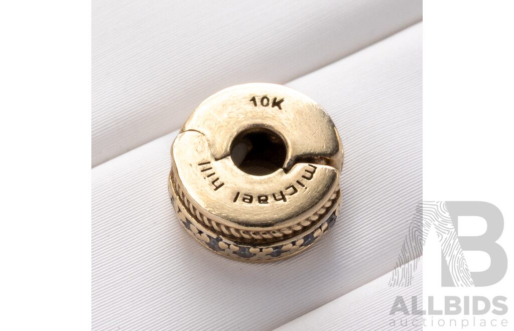 10ct Michael Hill Diamond Set Stopper Clip On Bead Charm, Est TDW 0.10ct, Two Tone, 1.96 Grams