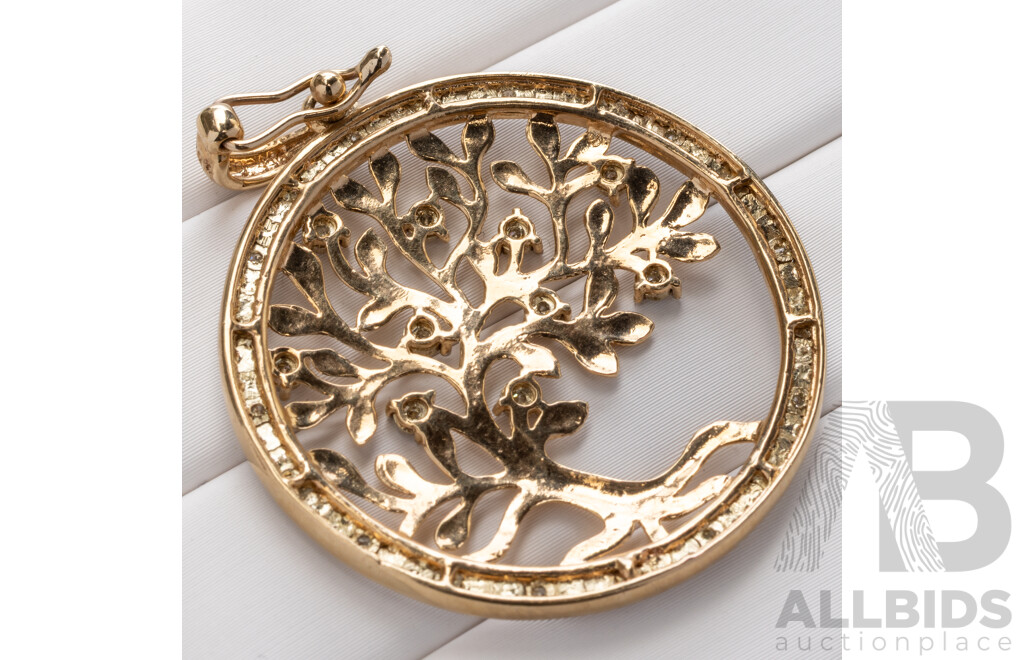 9ct Diamond Set Tree Of Life enhancer clip Pendant, Est TDW 0.15ct, 32mm, 4.56 Grams