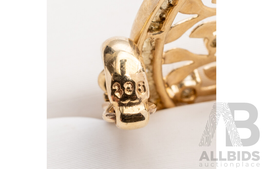 9ct Diamond Set Tree Of Life enhancer clip Pendant, Est TDW 0.15ct, 32mm, 4.56 Grams