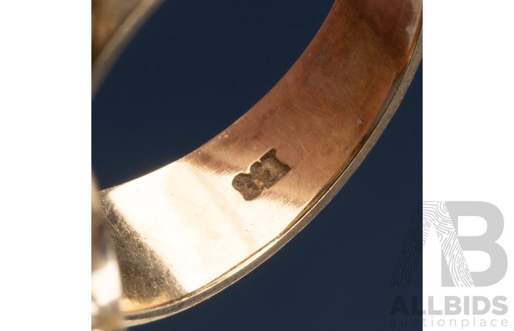 9ct Vintage Opal Triplet Ring, Size L, 4.66 Grams