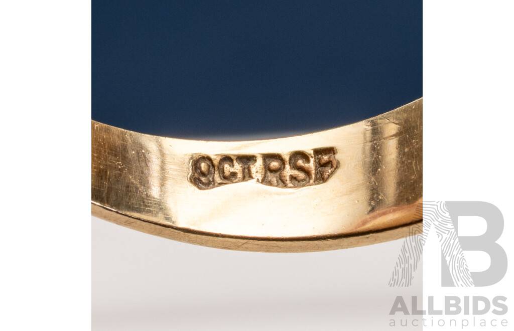 9ct Vintage Yellow Sapphire Ring, Size R, 4.83 Grams