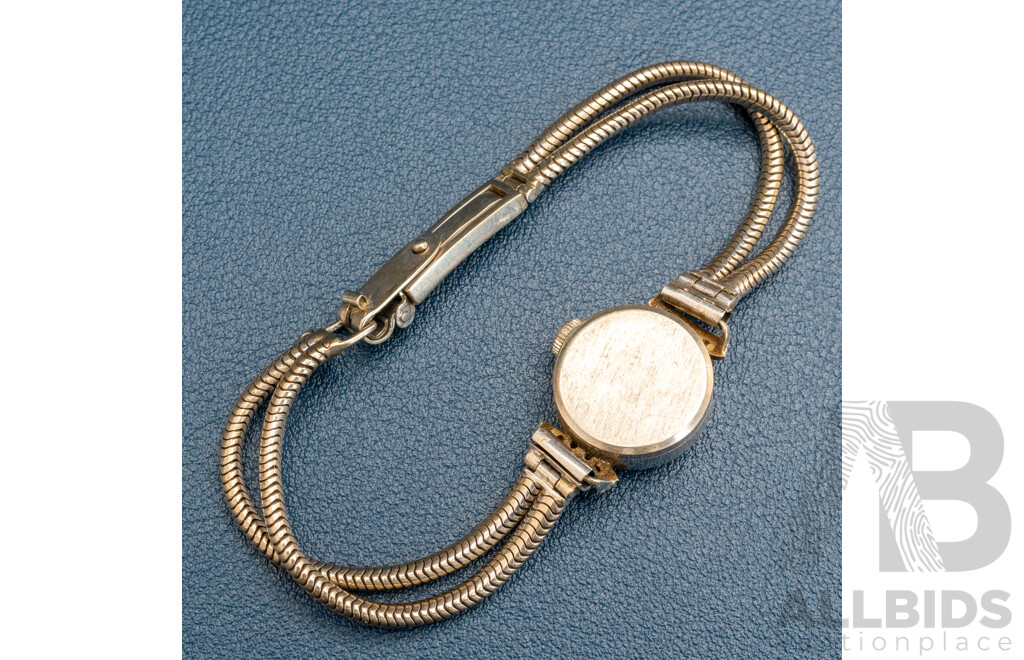 9-10ct White Gold Favre-Leuba Lavina Genevé Swiss Made Petite Ladies Vintage Dress Watch, Diamond Set TDW 0.08ct, 19.78 Grams