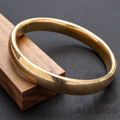 9ct Yellow Gold Copper Filled Round Flat Curve Bangle, 67mm, 63.01 Grams