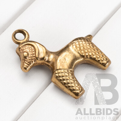 9ct Vintage Poodle Charm/pendant, 18mm, 0.78 Grams