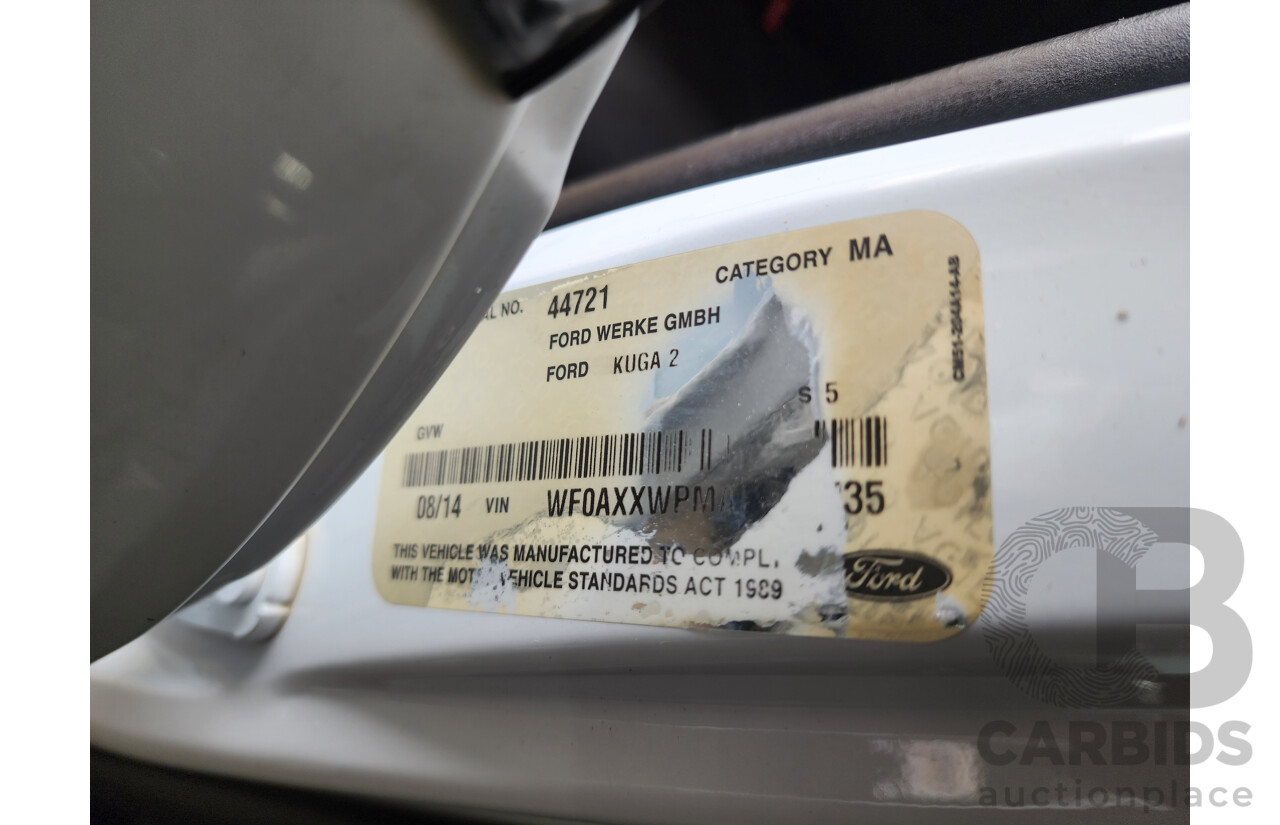 8/2014 Ford Kuga Ambiente (awd) TF 4d Wagon White 1.6L