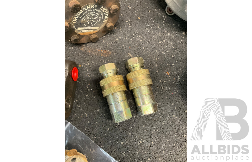 Collection of Hydraulic Agricultural Parts, Including Lamborighini Pump and Geardbox Assembly