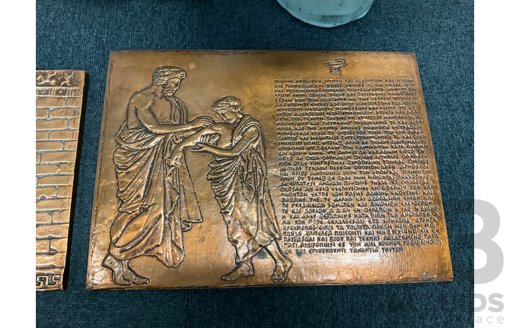 Assorted Decor, Including Capodimonte Pedestal Stand and Flower Basket, Large Vase and Two Plaques - Lot of 5