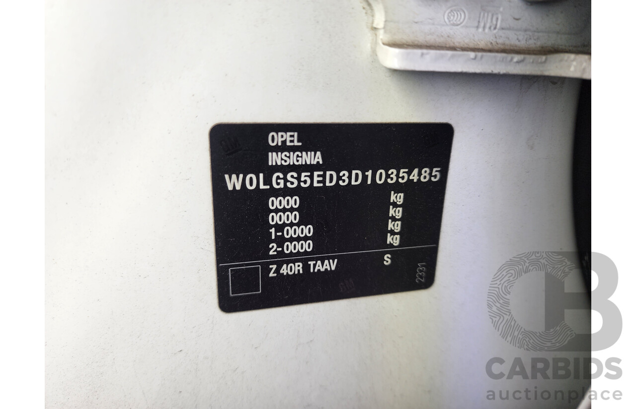 5/2013 Opel Insignia Select GA 4d Sedan White 2.0L