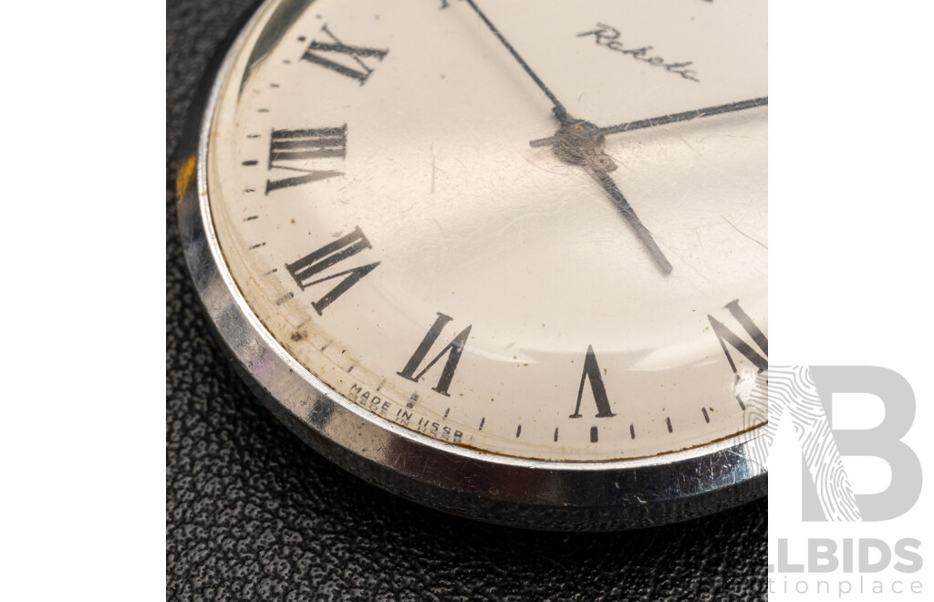 Racketa Vintage Swiss Open Face Pocket Watch with Nautical Theme, Circa 1950