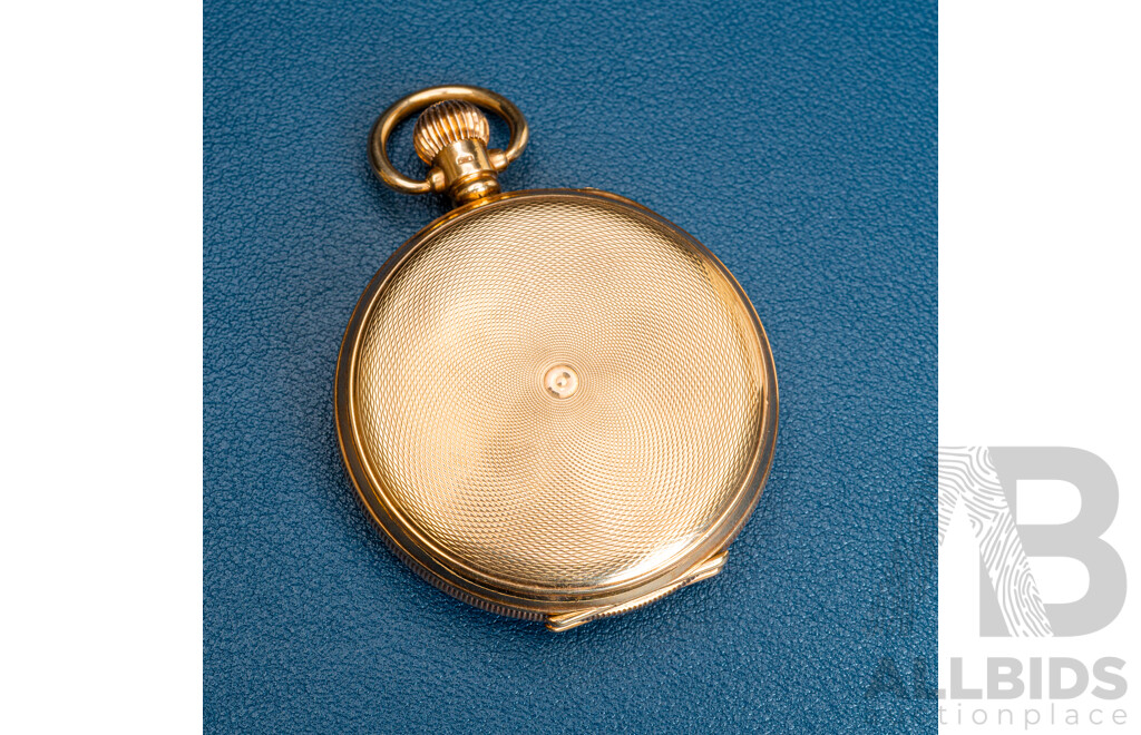 9ct Antique Waltham Hunter 48mm Pocket Watch, Circa 1922, 96.72 Grams