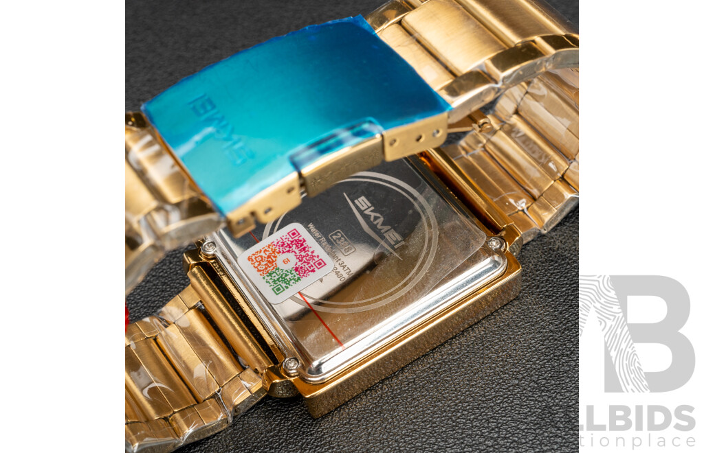 NEW - SKMEI LED Digital Wrist Watch, 2388, 35mm Gold Tone