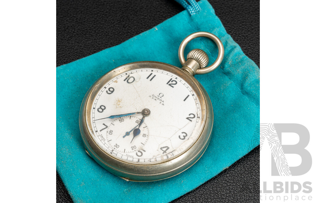 Antique Omega NSW Railways Transport Department 50mm Open Face Pocket Watch, Locomotive Driver 8869, Circa 1920's - Working