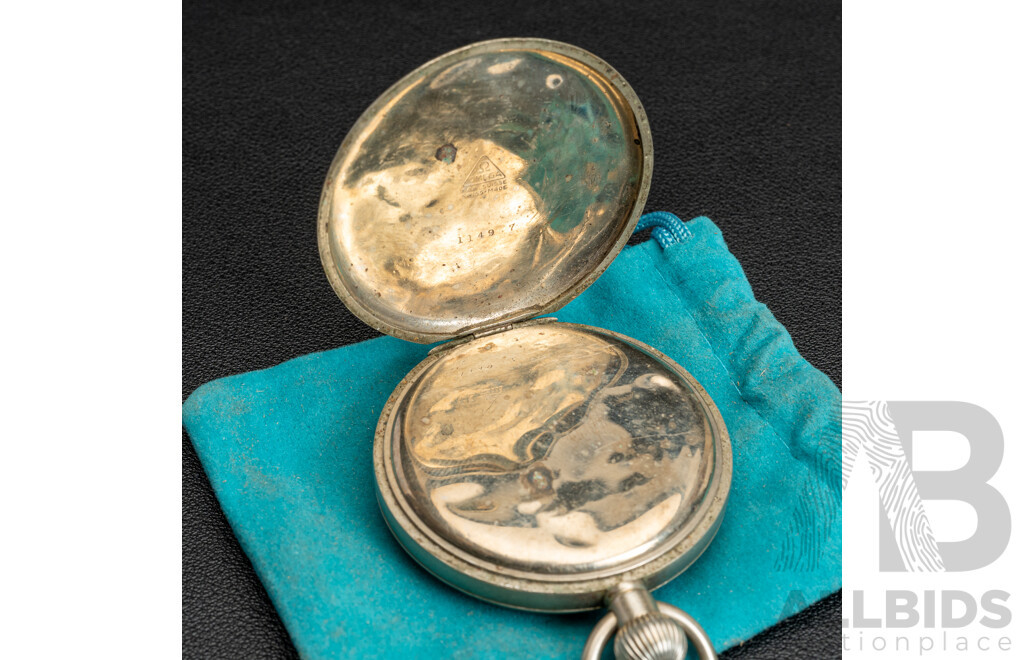 Antique Omega NSW Railways Transport Department 50mm Open Face Pocket Watch, Locomotive Driver 8869, Circa 1920's - Working