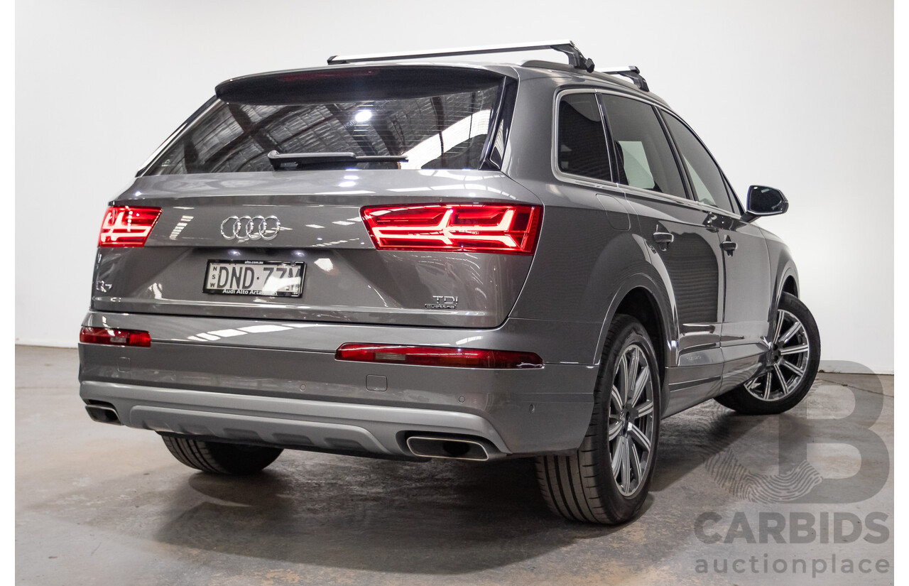 03/2017 Audi Q7 3.0 TDI QUATTRO (AWD) 4M MY17 4D Wagon Graphite Grey Metallic Turbo Diesel (200KW) 3.0L - 7 Seater