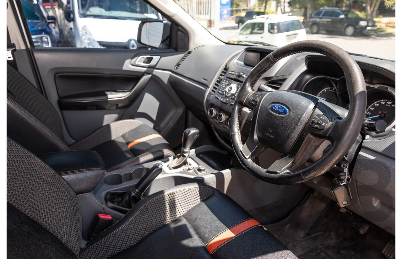 6/2015 Ford Ranger Wildtrak 3.2 (4x4) PX Crew Cab Utility Cool White Turbo Diesel 3.2L