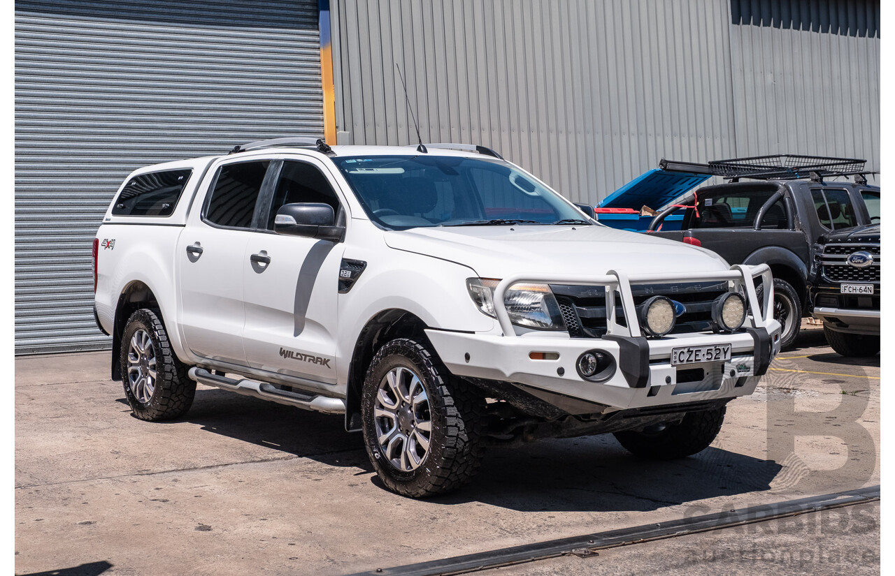 6/2015 Ford Ranger Wildtrak 3.2 (4x4) PX Crew Cab Utility Cool White Turbo Diesel 3.2L