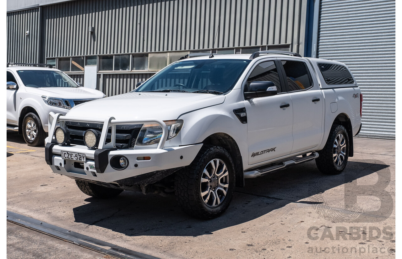 6/2015 Ford Ranger Wildtrak 3.2 (4x4) PX Crew Cab Utility Cool White Turbo Diesel 3.2L