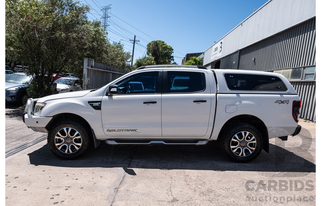 6/2015 Ford Ranger Wildtrak 3.2 (4x4) PX Crew Cab Utility Cool White Turbo Diesel 3.2L
