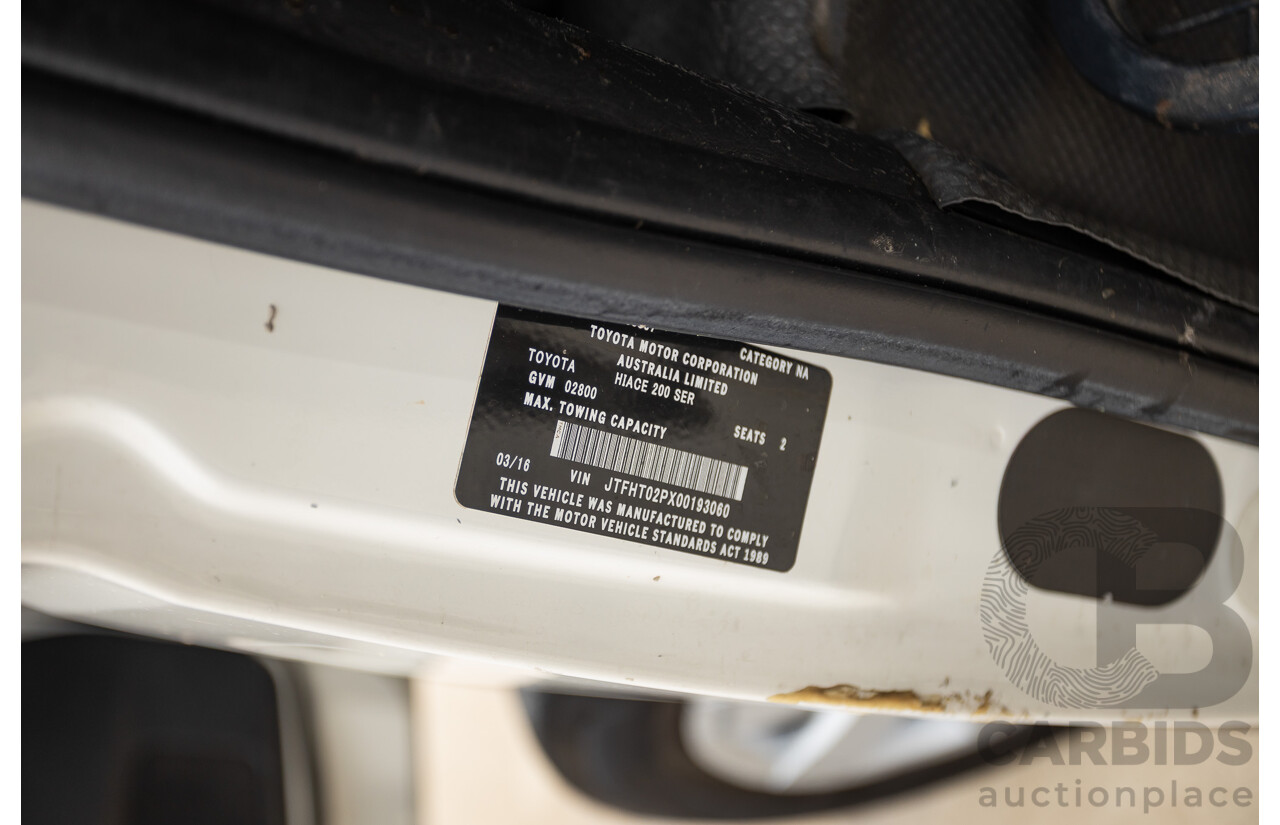 03/2016 Toyota Hiace LWB KDH201R MY16 4d Van Turbo Diesel 3.0L
