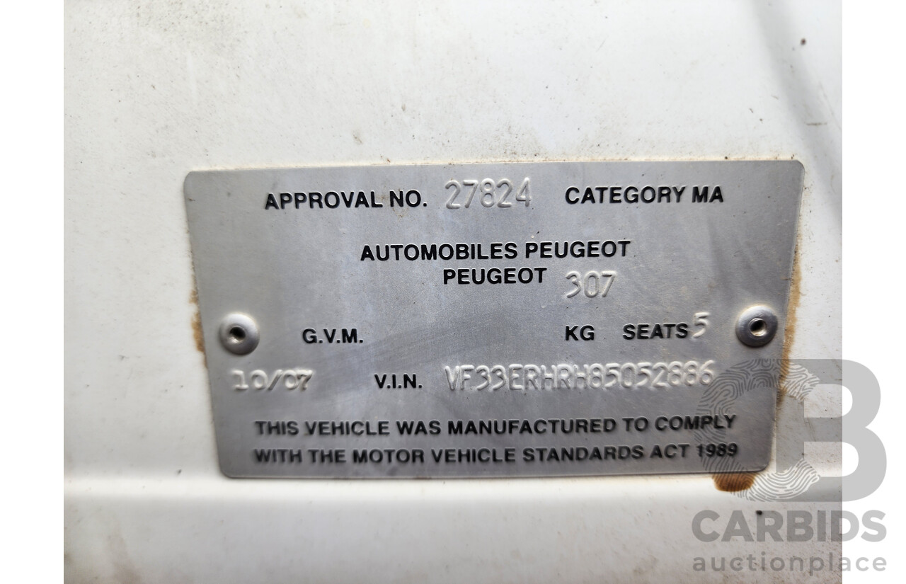 10/2007 Peugeot 307 XSE HDi 2.0 Touring MY06 UPGRADE 4d Wagon White 2.0L