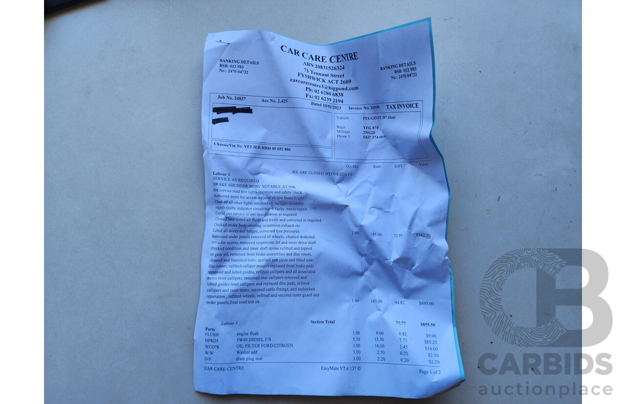 10/2007 Peugeot 307 XSE HDi 2.0 Touring MY06 UPGRADE 4d Wagon White 2.0L