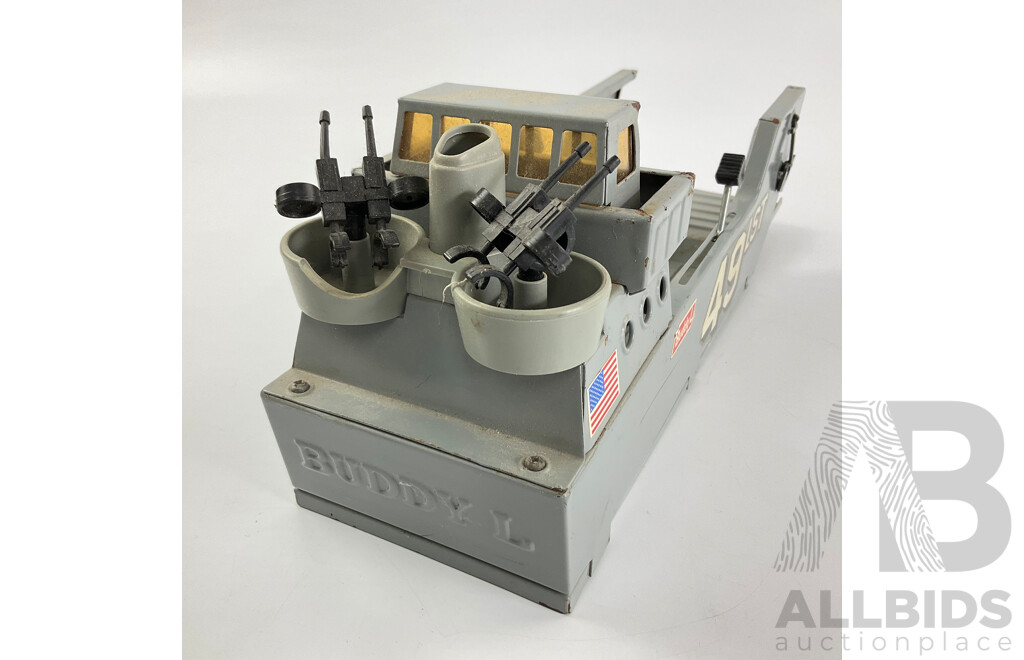 Vintage Buddy L Pressed Steel Navy Landing Boat 49 LST, Made in Japan