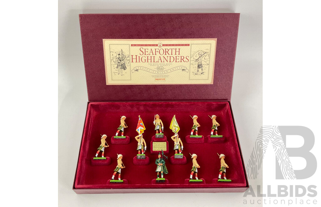 Vintage William Britain Cast Lead Special Limited Edition Seaforth Highlanders Soldiers Set, Made in England