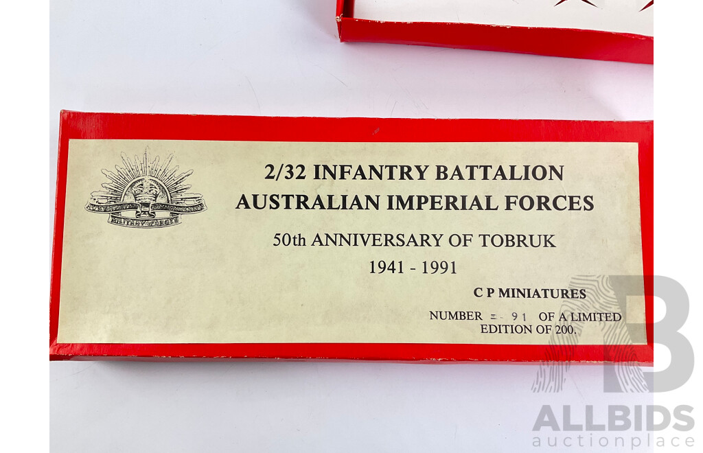 CP Miniatures Cast Lead Australian Imperial Forces 2/32 Infantry Battalion, 50th Anniversary of Tobruk 1941 - 1991, Limited Edition