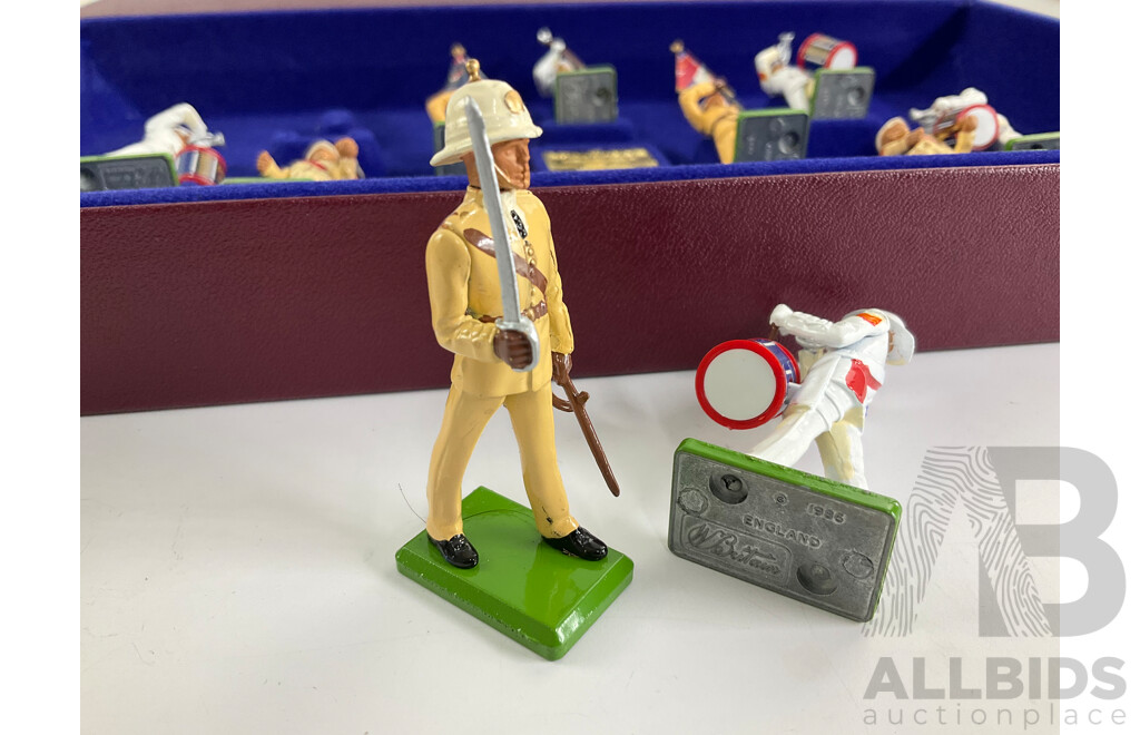 Vintage William Britain Cast Lead Limited Edition Royal Marines Set, 1955 Tercentenary Celebration of the British Colonies of Jamaica Made in England