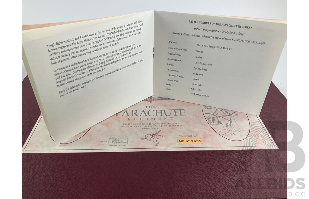 Vintage William Britain Cast Lead Limited Edition Parachute Regiment, 1990 Celebration of the 50th Anniversary of the Para, Made in England