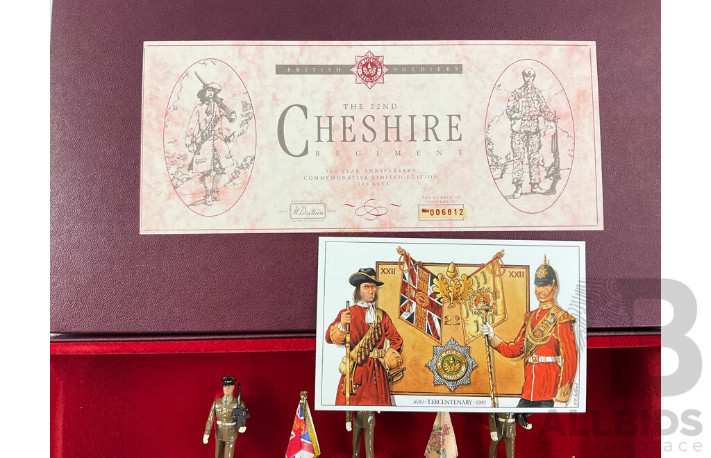 Vintage William Britain Cast Lead Limited Edition 22nd Cheshire Regiment, 300 Year Anniversary Commemorative, Made in England