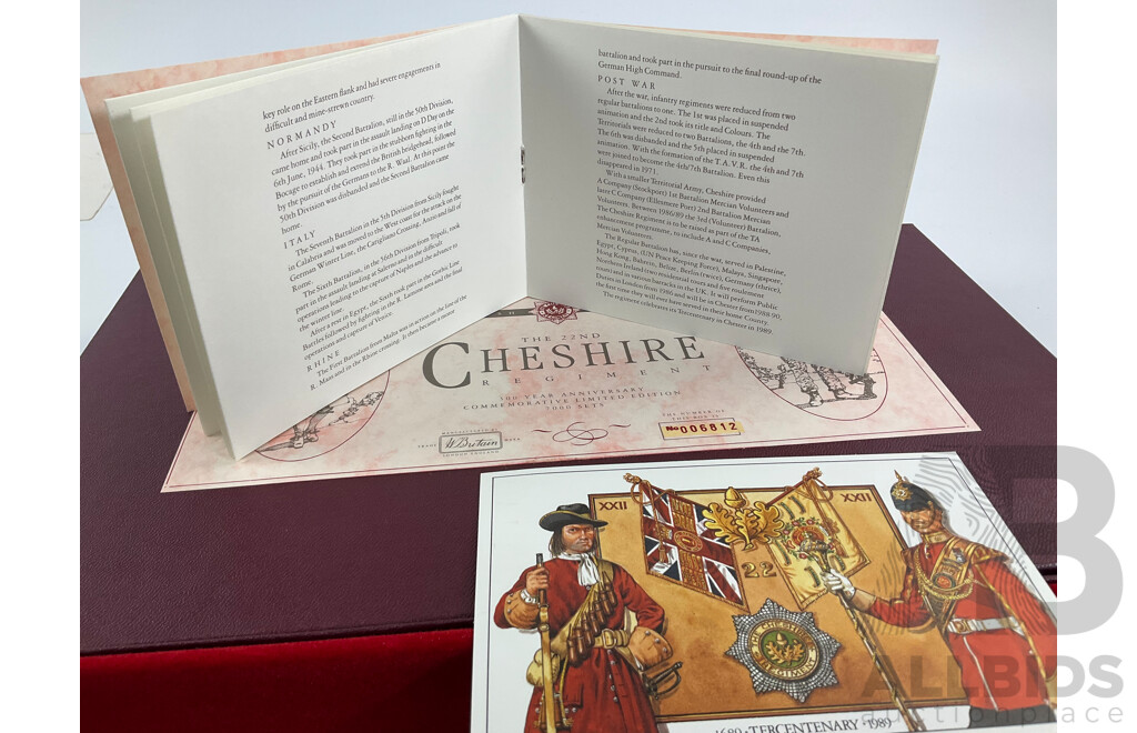 Vintage William Britain Cast Lead Limited Edition 22nd Cheshire Regiment, 300 Year Anniversary Commemorative, Made in England