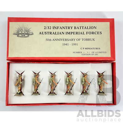 CP Miniatures Cast Lead Australian Imperial Forces 2/32 Infantry Battalion, 50th Anniversary of Tobruk 1941 - 1991, Limited Edition