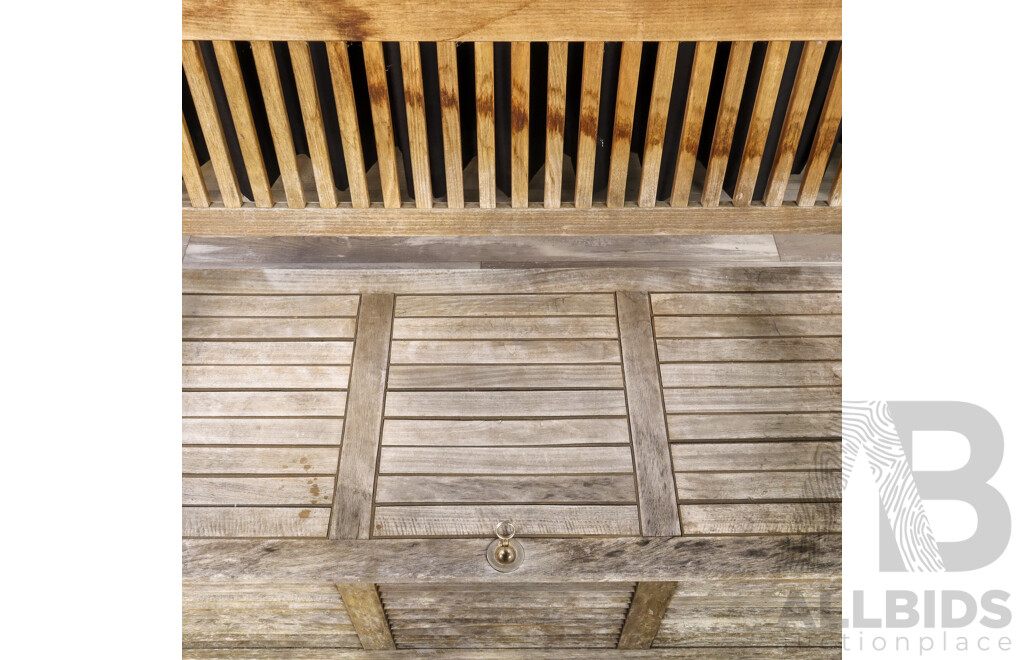 Vintage Teak Garden Bench with Storage