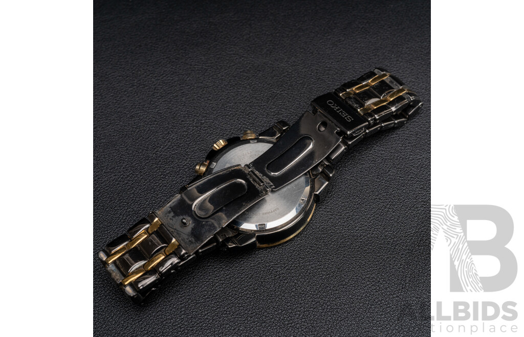 Seiko Solar Chronograph Diamond Set Watch, V172-0AV0, 44mm, TDW0.10ct