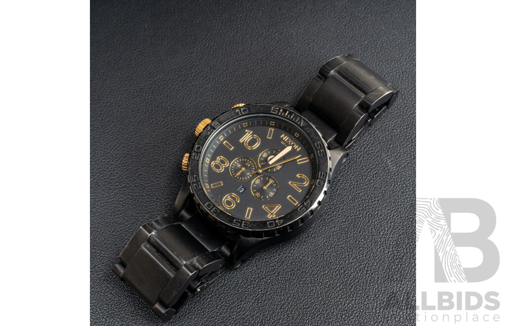 Nixon Simplify the 51-30 Chrono Watch, 50mm Black/gold