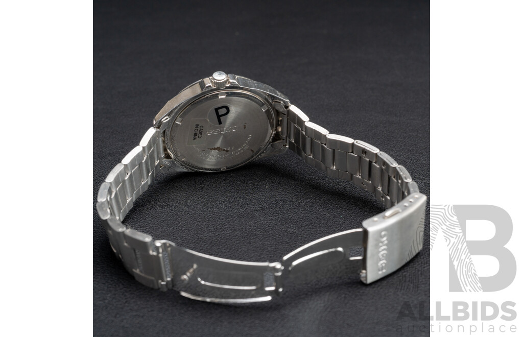 Seiko 6N42-00H0 100M Mens Watch, 42mm, Silver/navy