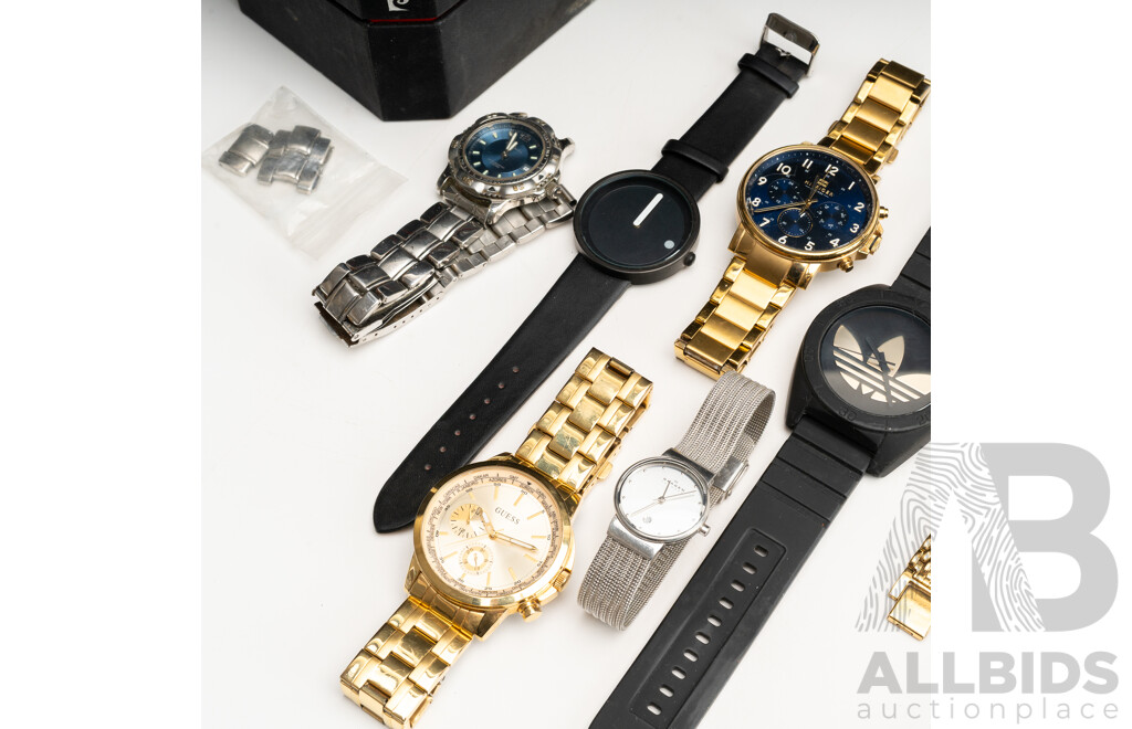 Collection of (9) Watches Including Seiko, Hilfiger, Adidas, Guess & Skagen