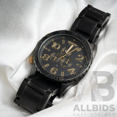 Nixon Simplify the 51-30 Chrono Watch, 50mm Black/gold