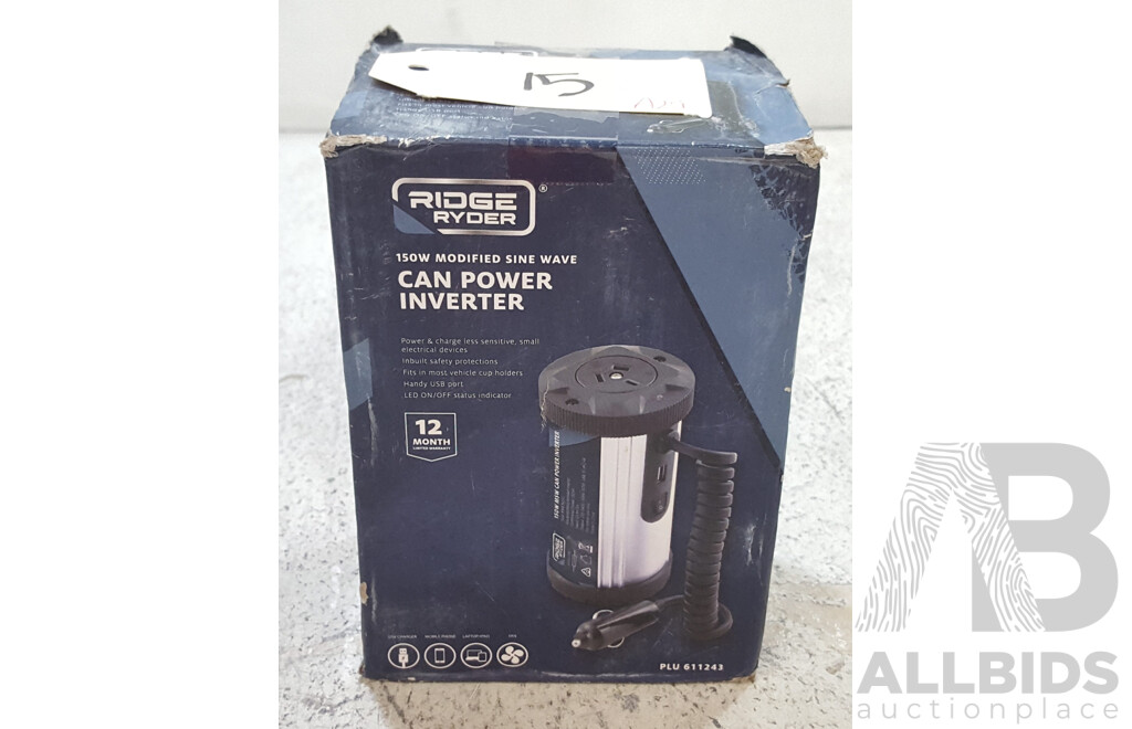 Ridge Ryder (PIME150-12) 150W Modified Sine Wave Can Power Inverter