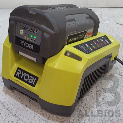 Ryobi (BCL3620S) 36V Battery Charger w/ Ryobi 36V Battery