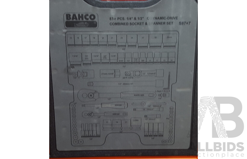 Bahco 87+7 Piece Dynamic-Drive Combined Socket and Spanner Set (S87+7)