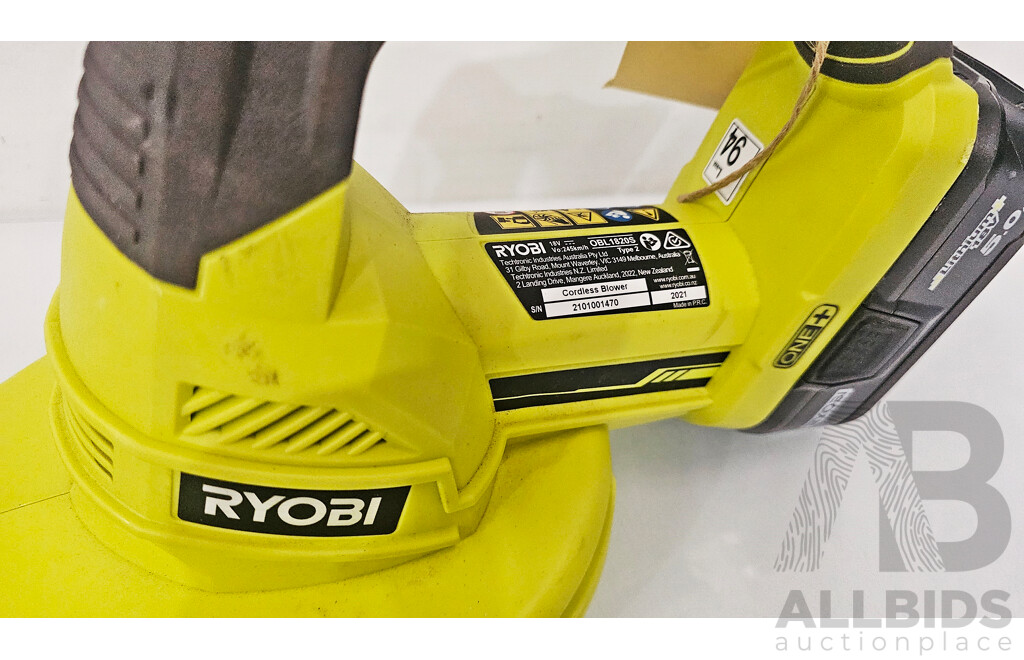 Ryobi (OBL 1820S) ONE+ Cordless Garden Blower